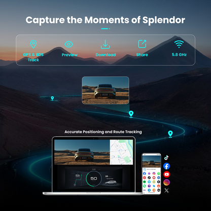 OLYVUE V66 4K HDR Dash Cam with Dual Sony STARVIS 2 Sensors Super Night Vision 5GHz Wi-Fi