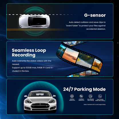 OLYVUE V66 4K HDR Dash Cam with Dual Sony STARVIS 2 Sensors Super Night Vision 5GHz Wi-Fi